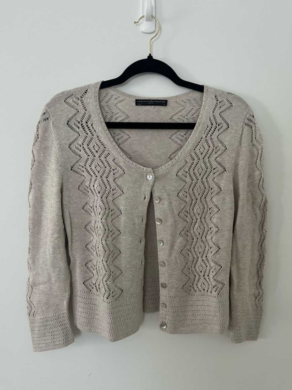 Peruvian Connection Button-Front Cardigan